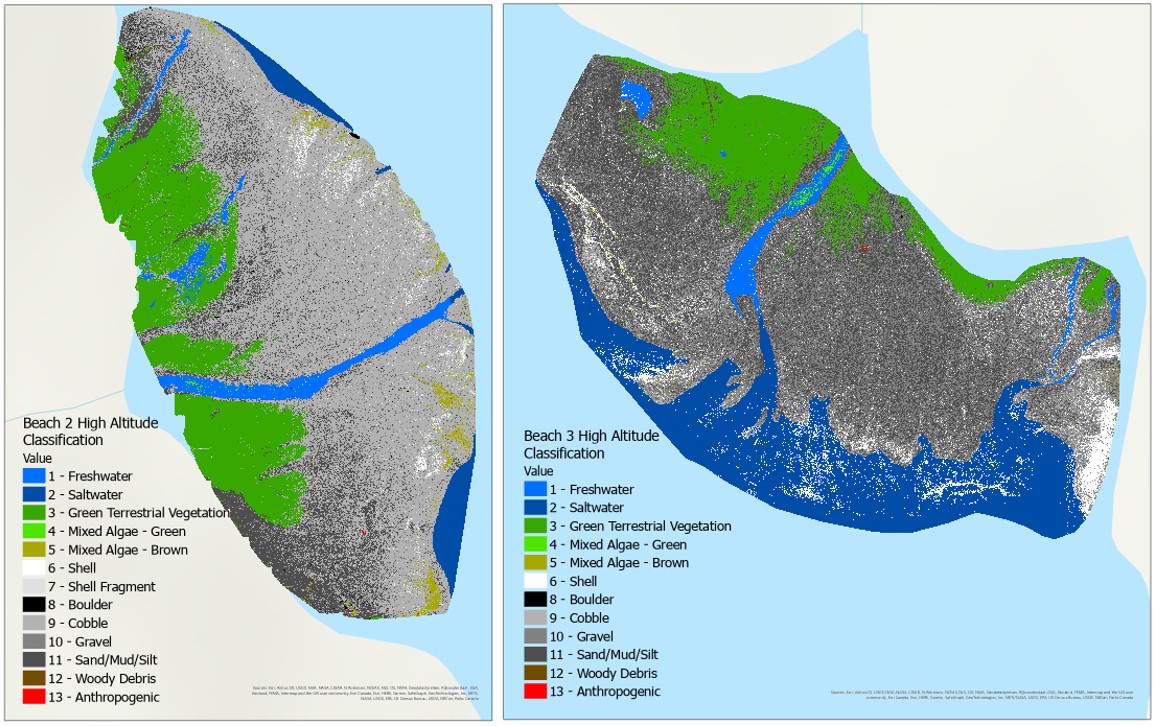 Classification of Intertidal Unmanned Aerial Vehicle (UAV) Imagery for Marine Spatial Planning and Marine Conservation Target Commitments